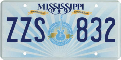 MS license plate ZZS832