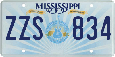 MS license plate ZZS834