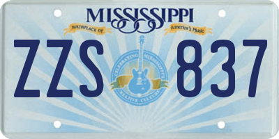 MS license plate ZZS837