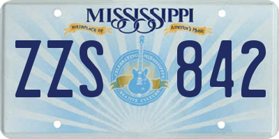 MS license plate ZZS842