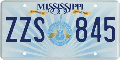 MS license plate ZZS845