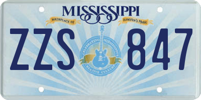 MS license plate ZZS847