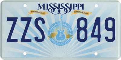 MS license plate ZZS849