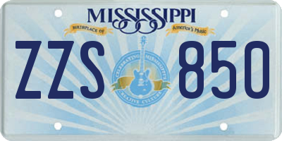 MS license plate ZZS850