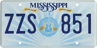 MS license plate ZZS851