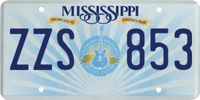 MS license plate ZZS853