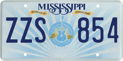 MS license plate ZZS854