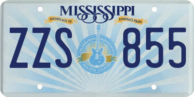 MS license plate ZZS855