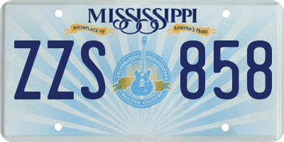 MS license plate ZZS858