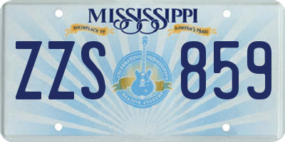 MS license plate ZZS859