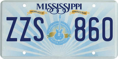 MS license plate ZZS860