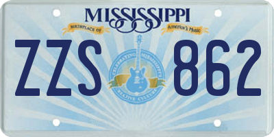 MS license plate ZZS862