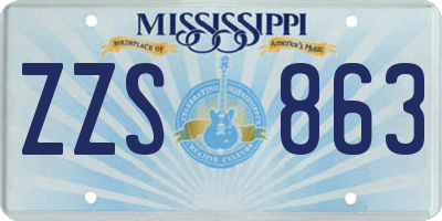 MS license plate ZZS863