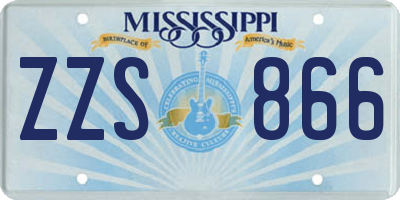 MS license plate ZZS866