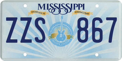 MS license plate ZZS867