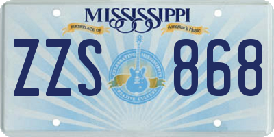 MS license plate ZZS868