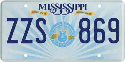 MS license plate ZZS869