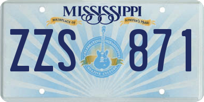 MS license plate ZZS871