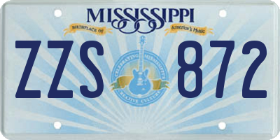 MS license plate ZZS872