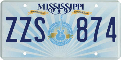 MS license plate ZZS874