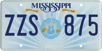 MS license plate ZZS875