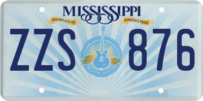 MS license plate ZZS876