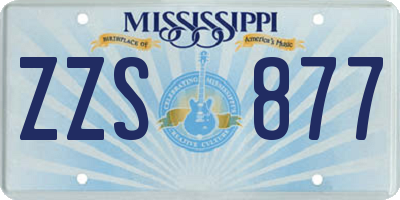 MS license plate ZZS877