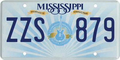 MS license plate ZZS879