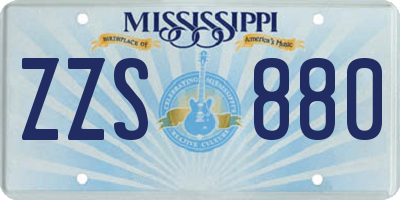 MS license plate ZZS880