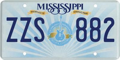 MS license plate ZZS882