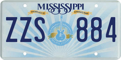 MS license plate ZZS884