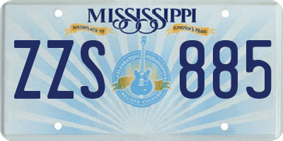 MS license plate ZZS885