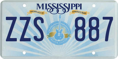 MS license plate ZZS887