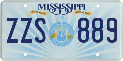 MS license plate ZZS889