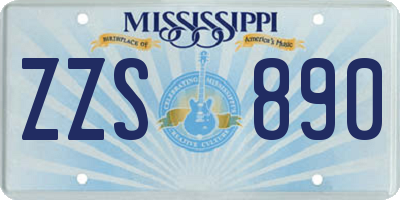 MS license plate ZZS890