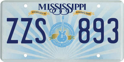 MS license plate ZZS893