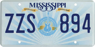 MS license plate ZZS894