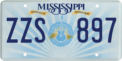 MS license plate ZZS897