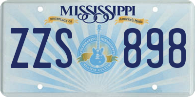 MS license plate ZZS898