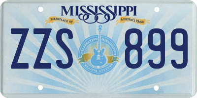 MS license plate ZZS899