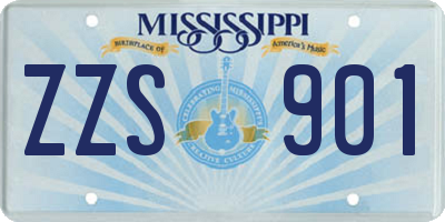 MS license plate ZZS901