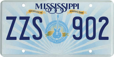 MS license plate ZZS902