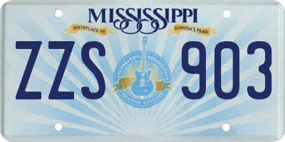 MS license plate ZZS903