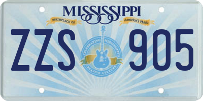 MS license plate ZZS905