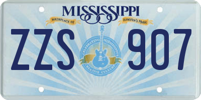 MS license plate ZZS907