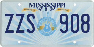 MS license plate ZZS908