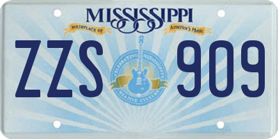 MS license plate ZZS909
