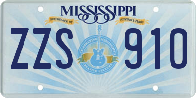 MS license plate ZZS910