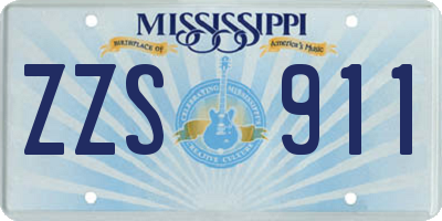 MS license plate ZZS911