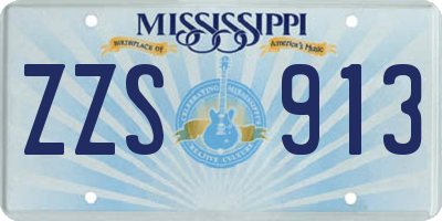 MS license plate ZZS913